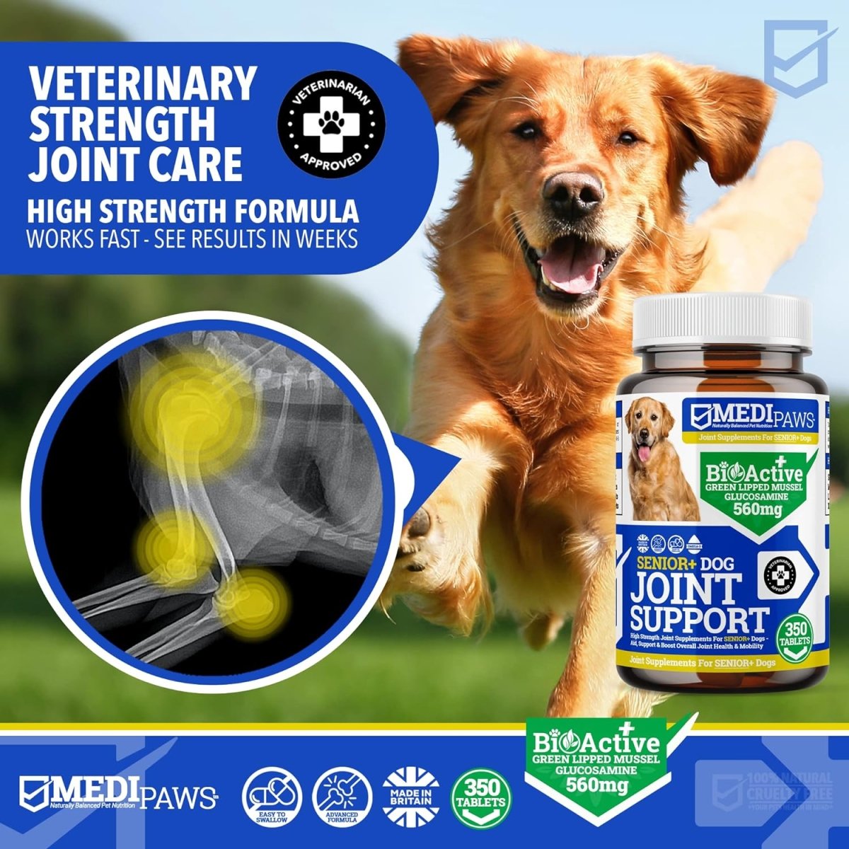 Hip & Joint Tablets For Senior Dogs - Medipaws